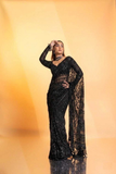 Royal Black Elegant Net Saree