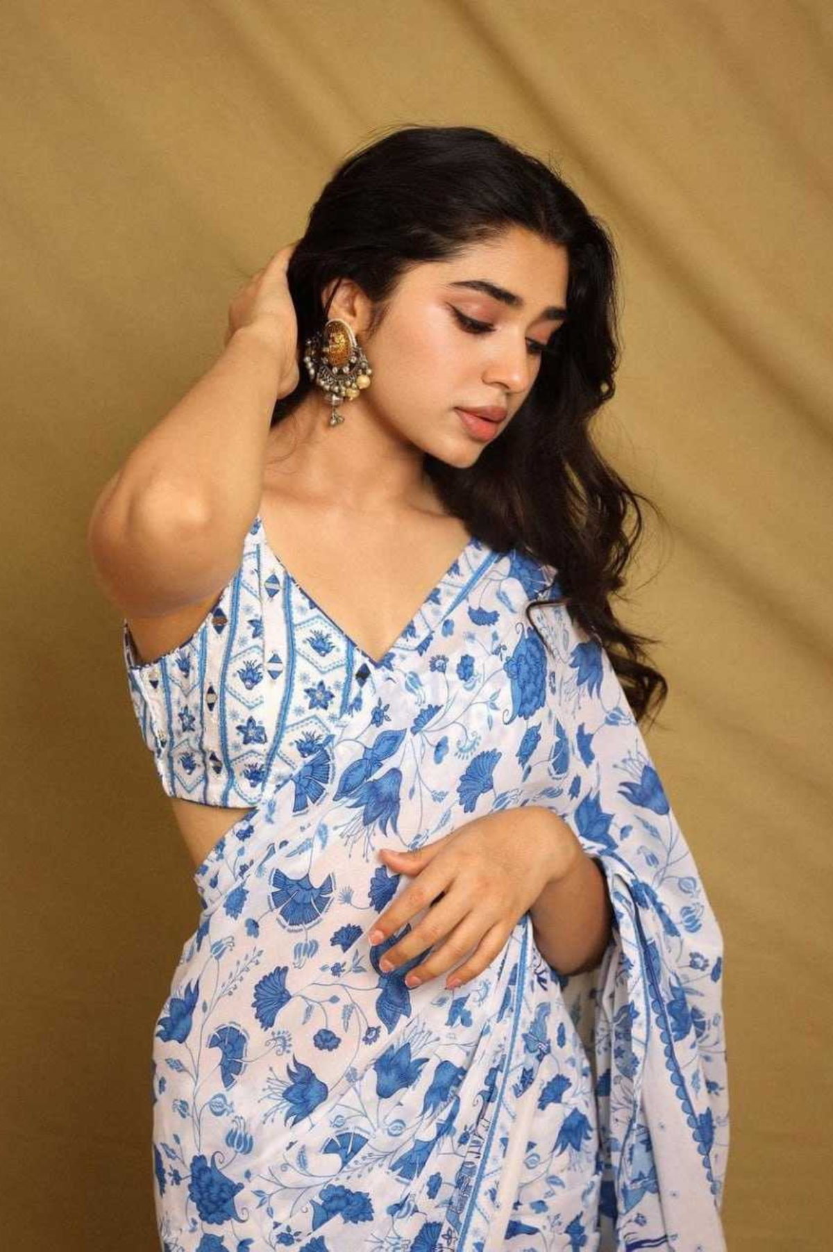 Super Fine Georgette Saree with Heavy Digital Floral Print & Lace Border