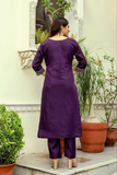 Elegant Purple Roman Silk Dupatta Set