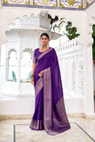 Royal Chinon Saree with Zari Weaving Work