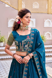Rajwadi Heritage Embroidered Vichitra Silk Lehenga Choli Set with Dupatta