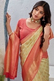 Soft Lichi Silk Saree with Rich Jacquard Weaving & Contrast Border