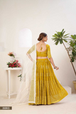 Mustard Yellow Georgette Lehenga with Net Dupatta