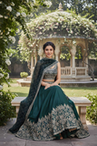Emerald Green Tapeta Silk Zari Embroidered Lehenga Set
