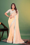 Elegant Faux Georgette Saree with Heavy 9mm Sequins & Stone Work Border