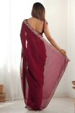 Rangoli Silk Saree with Embroidered Border Lace - kavyo.in