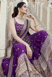 Royal Amethyst Faux Georgette Sharara Suit Set