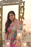 Zara Bandhej Soft Tabby Silk Mirror Work Saree