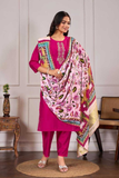 Pichwai Grace – Fuchsia Chanderi Silk Suit Set