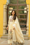 Hema Maliniji Signature Ivory Muslin 3-Piece Kurti Set by Mahee Jaipur