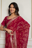 Elegant Georgette Saree with Silk Blouse