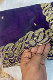 Regal Elegance Purple Silk Saree with Zari and Cutwork Embroidery