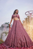 Premium Chinon Silk Bridal Lehenga with Heavy Sequins, Jari & Embroidery Work