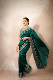 Madhuri Dixit-Inspired Rangoli Silk Saree with Heavy Sequin Embroidery