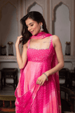 Rani Pink Mirror - Work Faux Georgette Anarkali Set - kavyo.in
