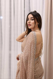 Champagne Glow Georgette Sequin Saree