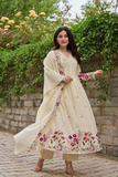 Saheli Chanderi Silk Embroidered Kurta Pant Dupatta Set