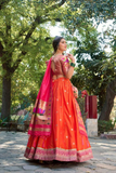 Traditional Paithani Jacquard Silk Lehenga Choli with Zari Weaving & Premium Batwa Set