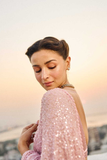 Blush Pink Heavy Georgette Saree with Full Sequin Embroidery Work (Alia Inspired)