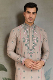 Ivory Viscose Silk Embroidered Kurta Set