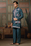 Morpich Embroidered Kurta with Koti & Bottom
