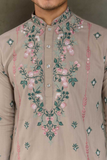 Ivory Viscose Silk Embroidered Kurta Set