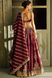 Regal Maroon Kasturi Silk Bridal Lehenga with Zari & Sequins Work