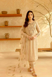 Ivory Pearl Roman Silk Embroidered Suit Set