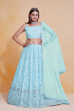 Georgette Sequins Embroidered Lehenga Set