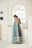 Green Net Multi and Sequence Work Butterfly Net Lehenga Choli & Dupatta Set