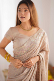 Elegant Silky Crush Saree with Multicolor Sequins Embroidery