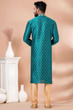 Banarasi Dhupion Royal Teal Kurta Pajama Set