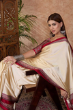 Ivory Royale Pure Modal Silk Ajrakh Border Saree