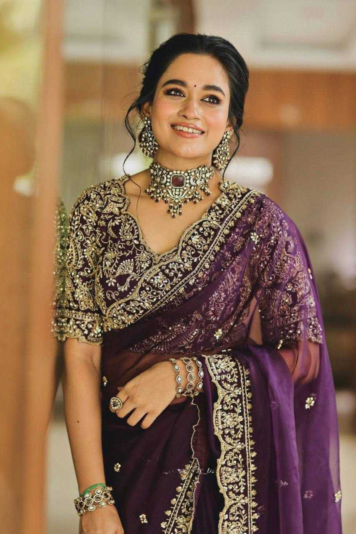 Pure Soft Organza Saree with All-Over Butta Work & Embroidered Lace Border