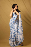 Super Fine Georgette Saree with Heavy Digital Floral Print & Lace Border