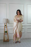 Ivory Bloom Pure Assam Silk Embroidered Suit Set