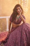 Premium Chinon Silk Bridal Lehenga with Heavy Sequins, Jari & Embroidery Work