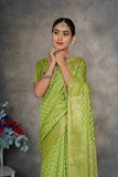 Elegant Green Soft Tusser Silk Saree with Jacquard Blouse