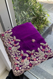 Royal Purple Space Silk Embroidered Saree
