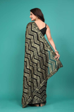 Premium Black Georgette Saree with All-Over Sequin Embroidery & Elegant Border