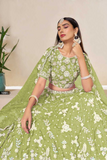 Graceful Soft Crush Organza Silk Lehenga with Intricate Work
