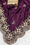 Pure Rangoli Silk Saree with Heavy Embroidered Cutwork Border & Sequin Detailing