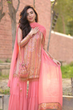 Peach Glow Faux Georgette Palazzo Suit Set