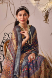 Premium Linen Cotton Saree with Digital Floral & Patola Print Border