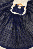 Midnight Glam Georgette Saree with Japan Satin Blouse