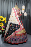 Soft Butter Silk Navratri Lehenga with Real Mirror & Digital Print Work