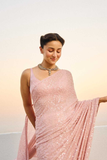 Blush Pink Heavy Georgette Saree with Full Sequin Embroidery Work (Alia Inspired)