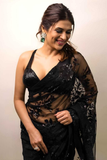 Black Georgette Saree with Heavy Multi-Embroidery & Sequin Work