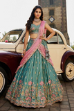 Poly Georgette Embroidered Lehenga Choli with Dupatta