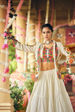 Ivory Pure Cotton Lehenga Choli with Embroidered Koti